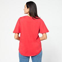 DG2 by Diane Gilman Embroidered Flutter Sleeve Top