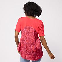 DG2 by Diane Gilman Everyday Jersey Contrast Back Printed Tee