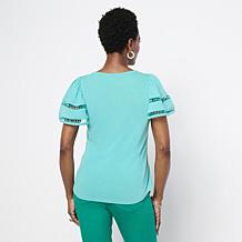 DG2 by Diane Gilman Everyday Jersey Flutter Sleeve Top