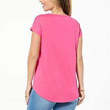 DG2 by Diane Gilman Everyday Jersey Knit Embroidered Dolman-Sleeve Tee