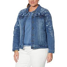 DG2 by Diane Gilman Eyelet Embroidered Denim Jacket