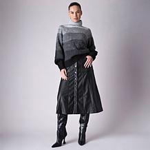 DG2 by Diane Gilman Faux Leather Paneled Midi Skirt