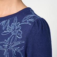DG2 by Diane Gilman Floral Embroidered Puff-Sleeve Top