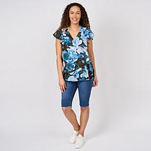 DG2 by Diane Gilman Flutter Sleeve Asymmetric Easy Top