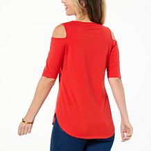 DG2 by Diane Gilman From the Vault Cold-Shoulder Swing Top
