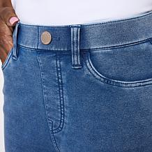 DG2 by Diane Gilman Knit Flex Denim Pull-On Wide-Leg Pant