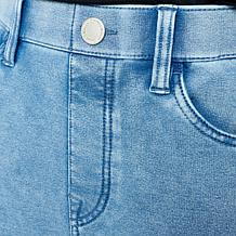 DG2 by Diane Gilman Knit Flex Denim Pull-On Wide-Leg Pant