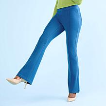 DG2 by Diane Gilman Knit Flex Pull-On Pintuck Bootcut Pant