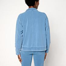 DG2 by Diane Gilman Knit Flex Zip-Front Seamed Jacket