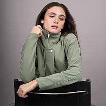 DG2 by Diane Gilman Knit Flex Zip-Front Seamed Jacket