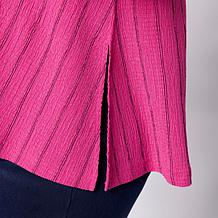DG2 by Diane Gilman Knit Plisse Handkerchief Shirt