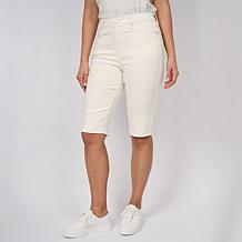 DG2 by Diane Gilman Legacy Stretch Denim Fray Hem Bermuda Short