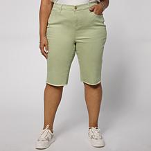 DG2 by Diane Gilman Legacy Stretch Denim Fray Hem Bermuda Short