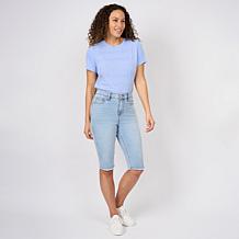 DG2 by Diane Gilman Legacy Stretch Denim Fray Hem Bermuda Short