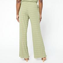 DG2 by Diane Gilman Micro Plisse Knit Pull-On Easy Wide-Leg Pant