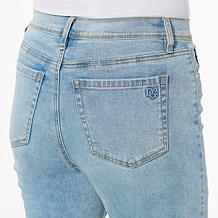 DG2 by Diane Gilman New Classic Stretch Denim Fringe Hem Bootcut Jean