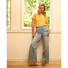 DG2 by Diane Gilman New Classic Stretch Denim Pull-On Wide-Leg Jean