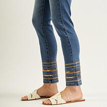 DG2 by Diane Gilman New Classic Stretch Denim Sequin Hem Skinny Jean