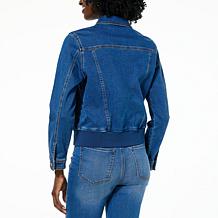 DG2 by Diane Gilman New Classic Stretch Denim Zip-Up Jacket