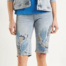 DG2 by Diane Gilman New Classic Stretch Embroidered Bermuda Short