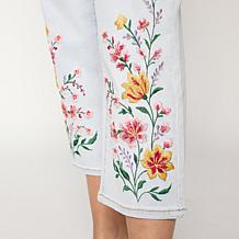 DG2 by Diane Gilman New Classic Stretch Embroidered Cropped Jean
