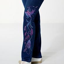 DG2 by Diane Gilman New Classic Stretch Embroidered Straight-Leg Jean