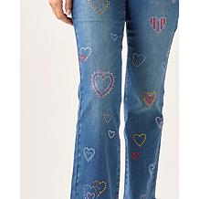 DG2 by Diane Gilman New Classic Stretch Heart-Embellished Bootcut Jean