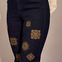 DG2 by Diane Gilman New Classic Stretch Medallion Flare Jean