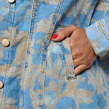 DG2 by Diane Gilman New Classic Stretch Printed Car Coat
