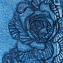 DG2 by Diane Gilman New Classic Stretch Rose-Embroidered Ankle Jean