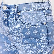 DG2 by Diane Gilman New Classic Stretch Scarf Print Straight Crop Jean