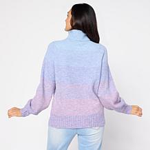 DG2 by Diane Gilman Ombre Cable Turtleneck Sweater