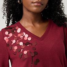 DG2 by Diane Gilman Paillette Embellished Top
