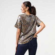 DG2 by Diane Gilman Printed Sequin Tee