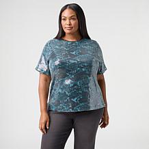 DG2 by Diane Gilman Printed Sequin Tee
