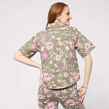 DG2 by Diane Gilman Printed Short Sleeve Shirt Jacket