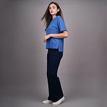 DG2 by Diane Gilman Softease Relaxed Short-Sleeve Sweater