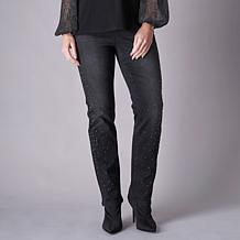 DG2 by Diane Gilman Stud and Crystal Embellished Straight Leg Jean
