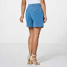 DG2 by Diane Gilman Super Stretch Knit Denim Belted Bermuda Short