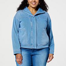 DG2 by Diane Gilman Super Stretch Knit Denim Sporty Jacket
