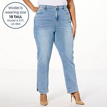 DG2 by Diane Gilman Virtual Stretch Denim Curved-Hem Ankle Jean