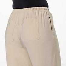 DG2 by Diane Gilman Washed Twill Wide-Leg Pull-On Pant