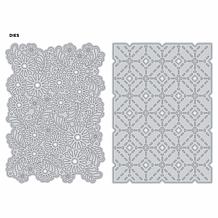 Diamond Press 5" x 7" Floral and Geometric Large-Format Dies Set of 2