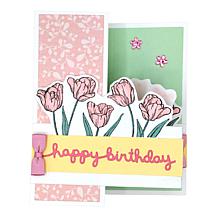 Diamond Press Birthday or Floral Cling Rubber Stamp Kit