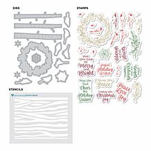 Diamond Press Christmas Cardinal Stamp, Die and Stencil Kit