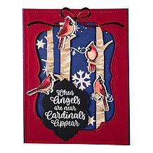 Diamond Press Christmas Cardinal Stamp, Die and Stencil Kit