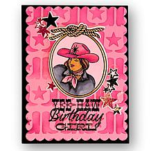 Diamond Press Cowgirl Stamp, Die and Stencil Kit