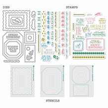 Diamond Press Flower Frames Stamp, Die & Stencil Kit