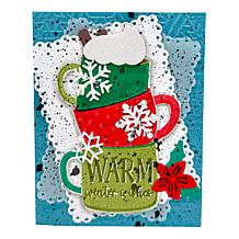 Diamond Press Holiday Mugs Stamp, Die and Stencil Set
