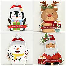 Diamond Press Holiday Shaped Character Cards - Set of 24